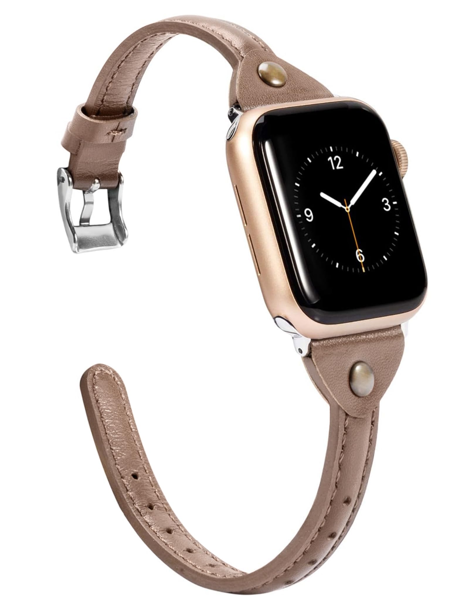 Wearlizer Thin Leather Compatible With Apple Watch Bands 38Mm 40Mm 41Mm For Iwatch Se Slim Strap Womens Mens Wristbands Leisure